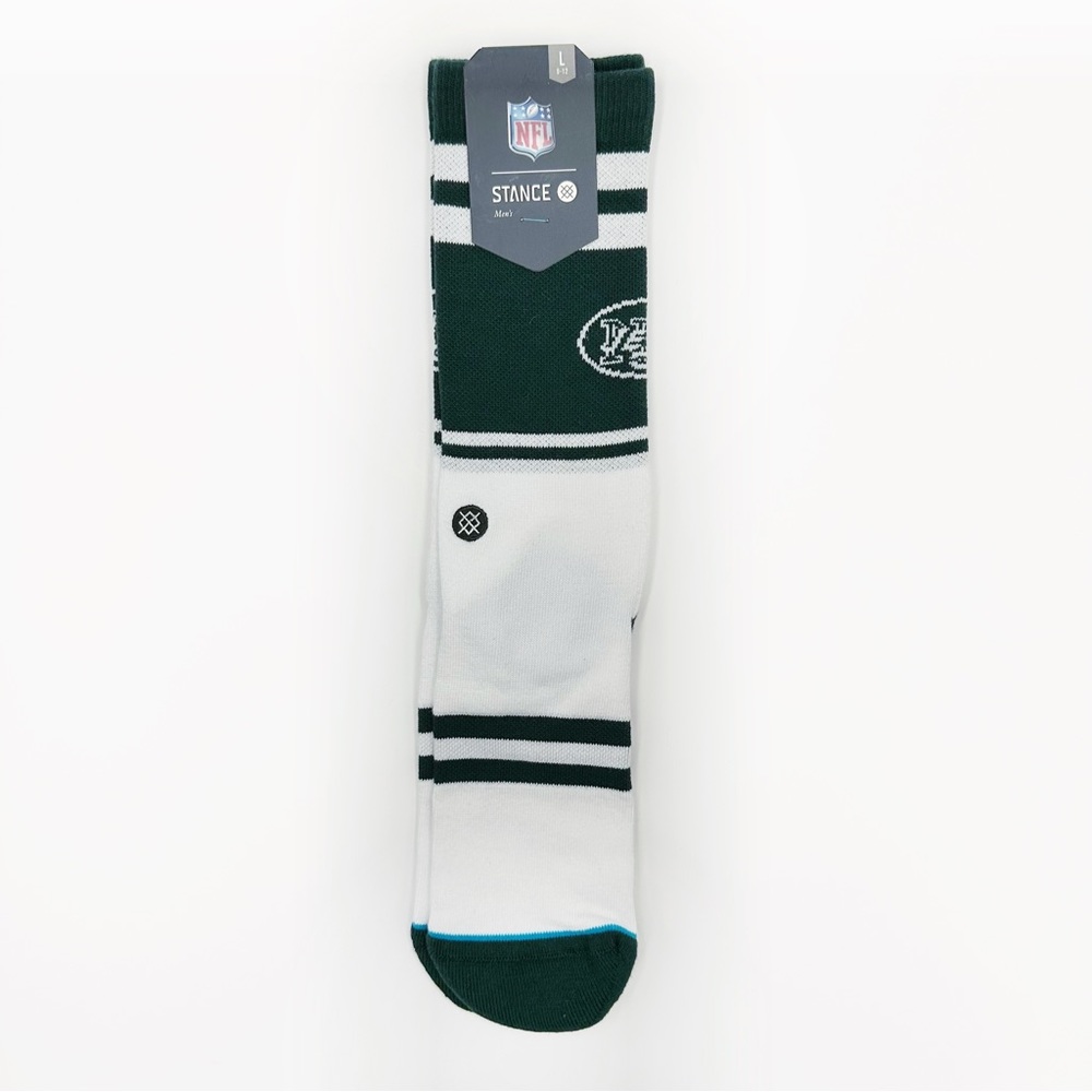 Stance New York Jets Logo Crew Socks Mens Large NFL Football Fan Gear Gift